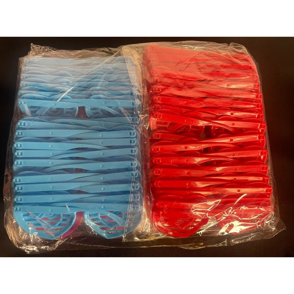 96 Pack Heart Shutter Shades Neon Party Favors Bulk Sunglasses 6 Color Retro 80s